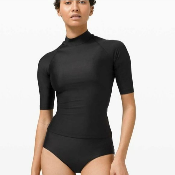 lululemon athletica Other - Lululemon Waterside UV Protection Short Sleeve Rash Guard Black W2CN9S Women XL